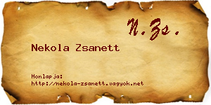 Nekola Zsanett névjegykártya